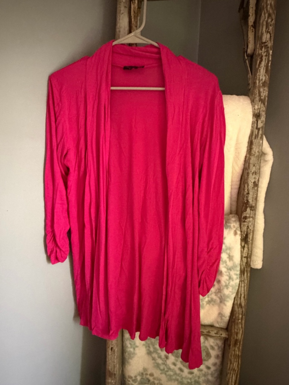 attention Bright Hot Pink Open-Front Women's Cardigan
